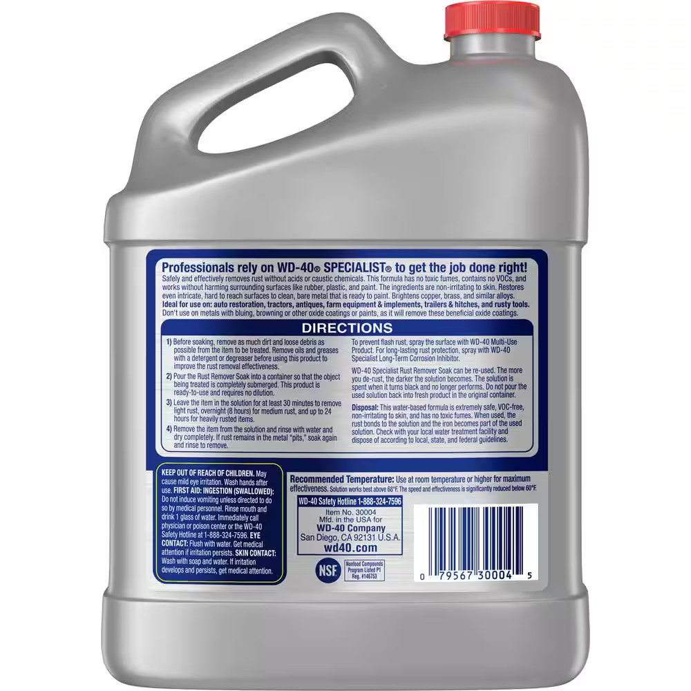 1 Gal. Rust Remover Soak, Dissolves Rust Safely, Biodegradable