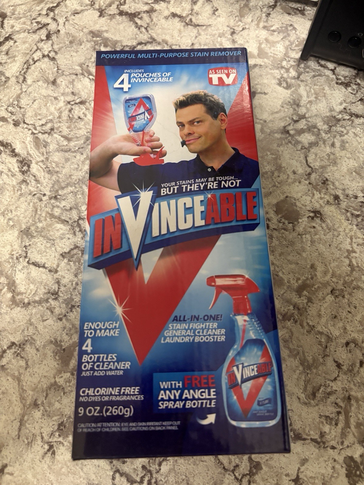 Invinceable Laundry Stain Remover Pouches 4 Pack 9 oz Chlorine Free, Scent Free