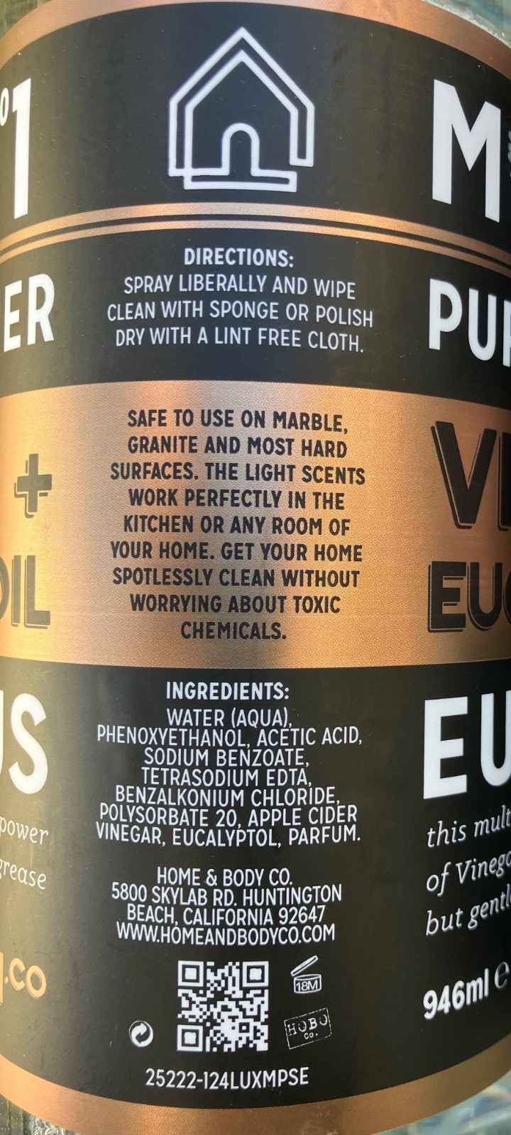 2X Lot- LUX CLEAN- VINEGAR + EUCALYPTUS OIL Multi Purpose Cleaner Kitchen Spray