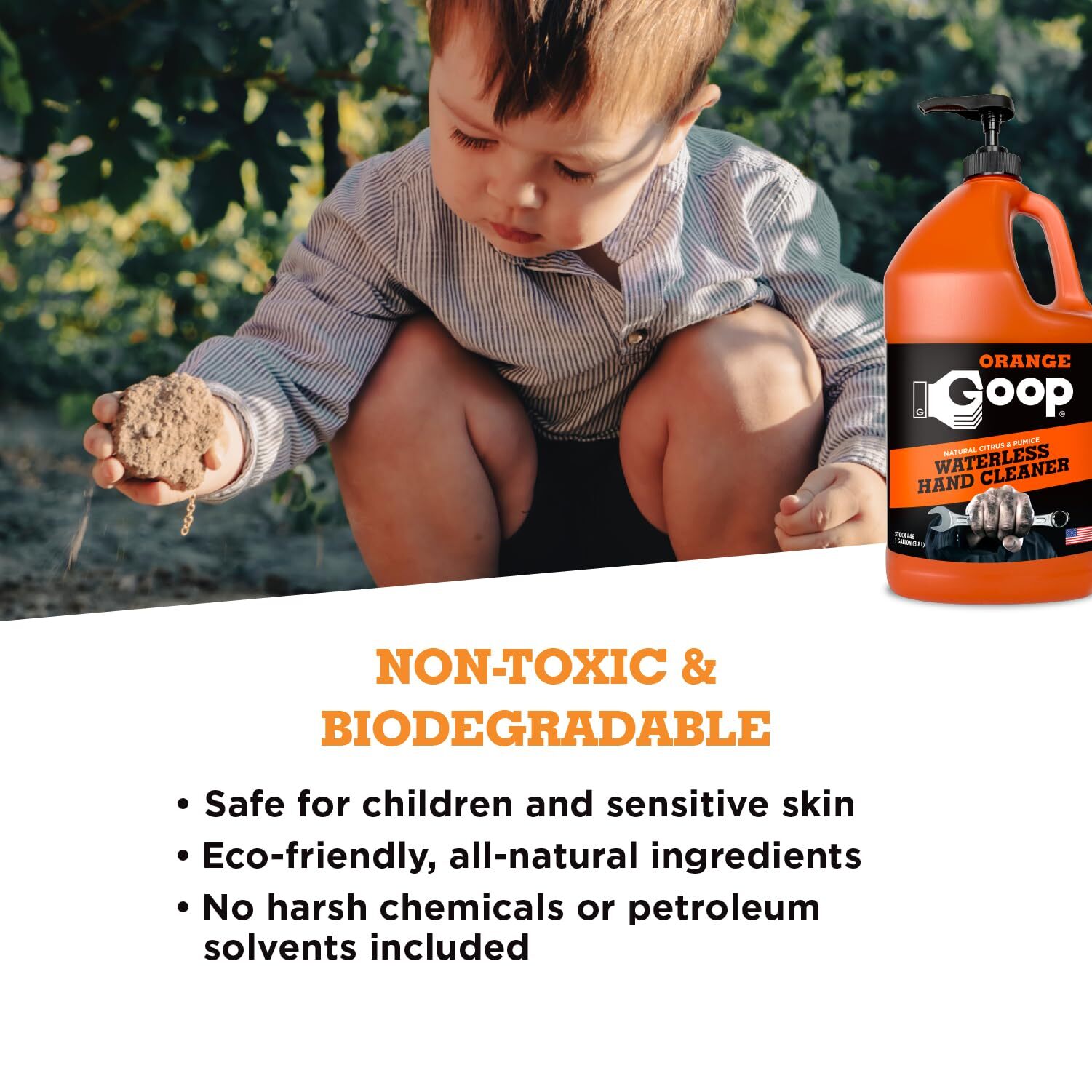 Orange Goop Hand Cleaner Liquid with Pumice 128 Fl Oz Citrus Cleaning Agent