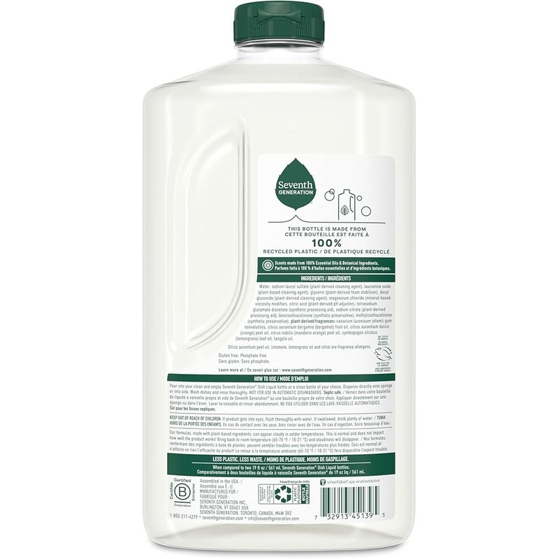 Plant Based Liquid Soap Refill Grease Fighter Essential Oils 100% Recycled New