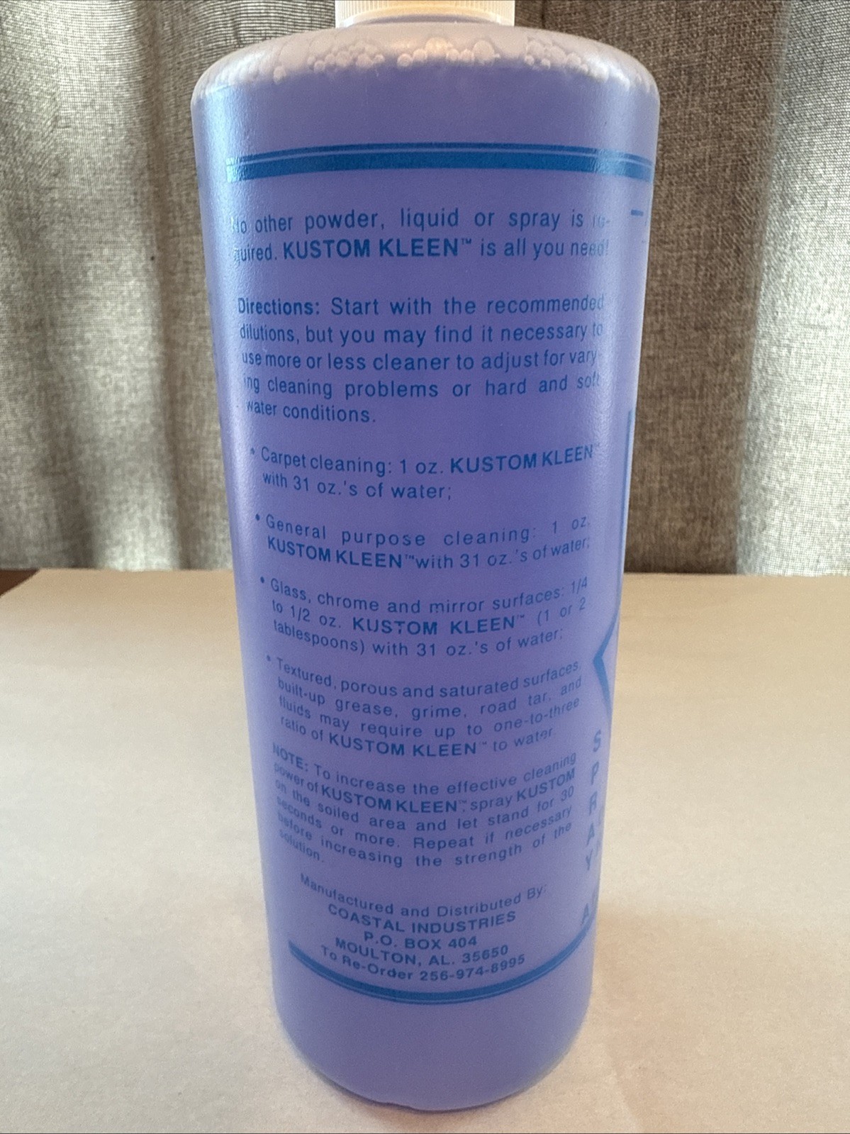 Kustom Kleen Fully Concentrated Cleaner 1 Quart Bottle Spray On Wipe Off Custom
