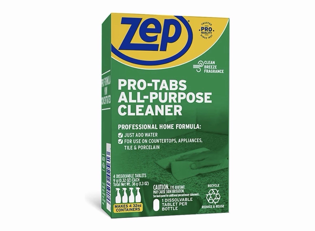 Zep PRO-TABS All Purpose Cleaner Dissolvable Tablets – 4 Tablets – ZUAPCTAB J…
