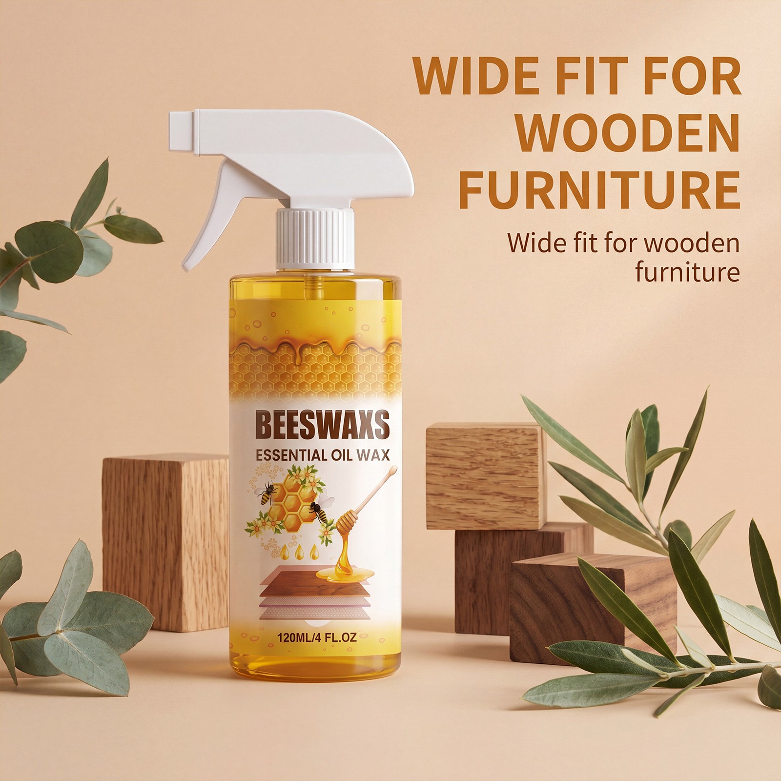 2x Natural Micro-Molecularized Beeswax Spray, Beeswaxs Essential Oil Wax 120ml