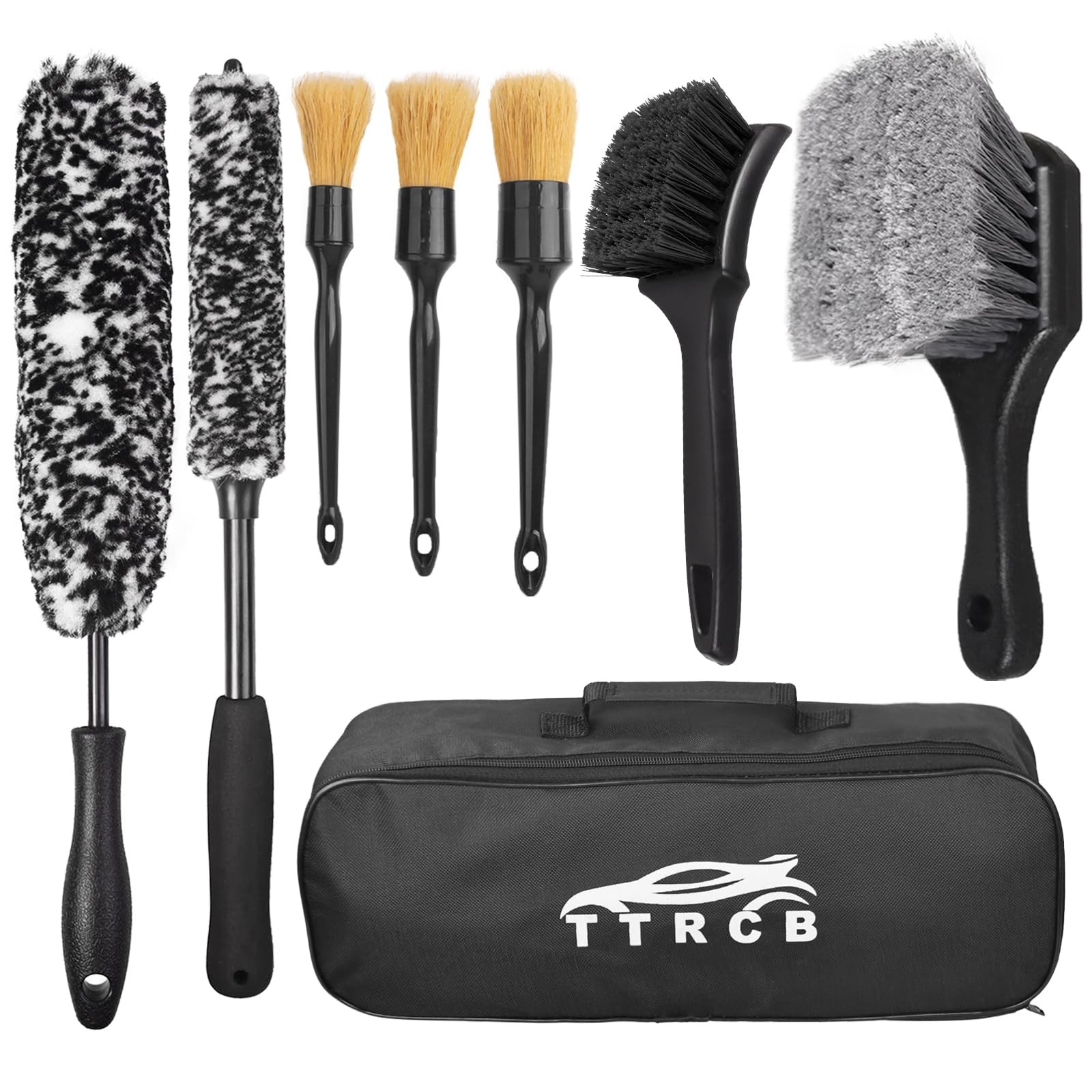 8Pcs Wheel Brush, Tire Brush, Wheel Cleaner Brush Set – 2 Soft Wheel Cleaning…