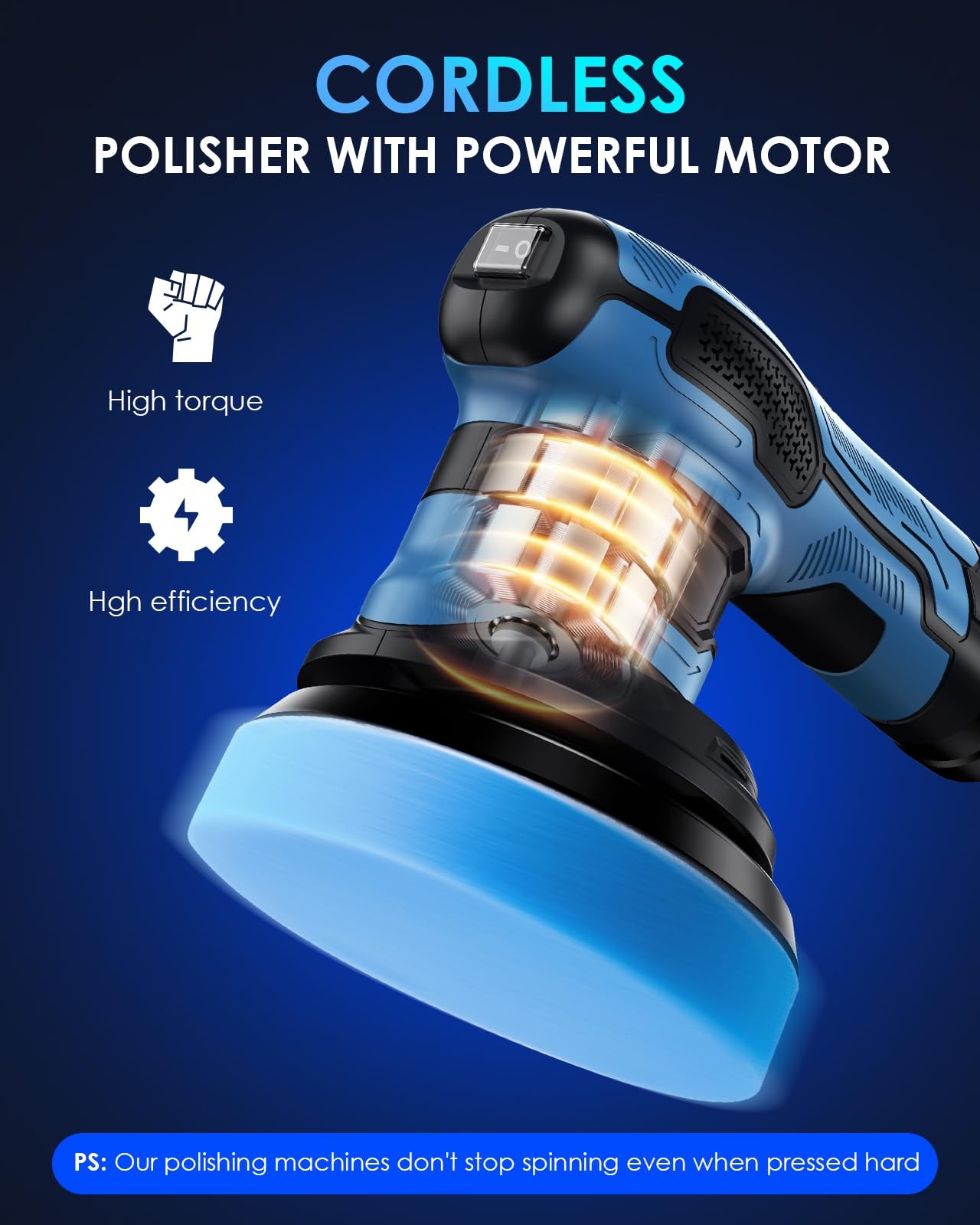 Cordless Polisher 2x2000mAh 21V Batteries,21pcs Attachments & 6 inch Car Buff…