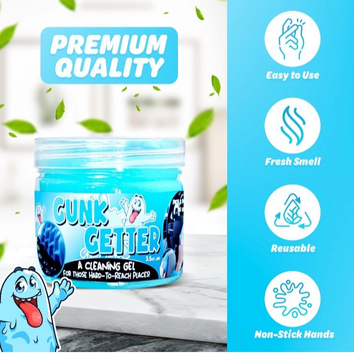 4 Pack Car Cleaning Gel Auto Electronics Gunk Getter Reusable Dust Cleaner
