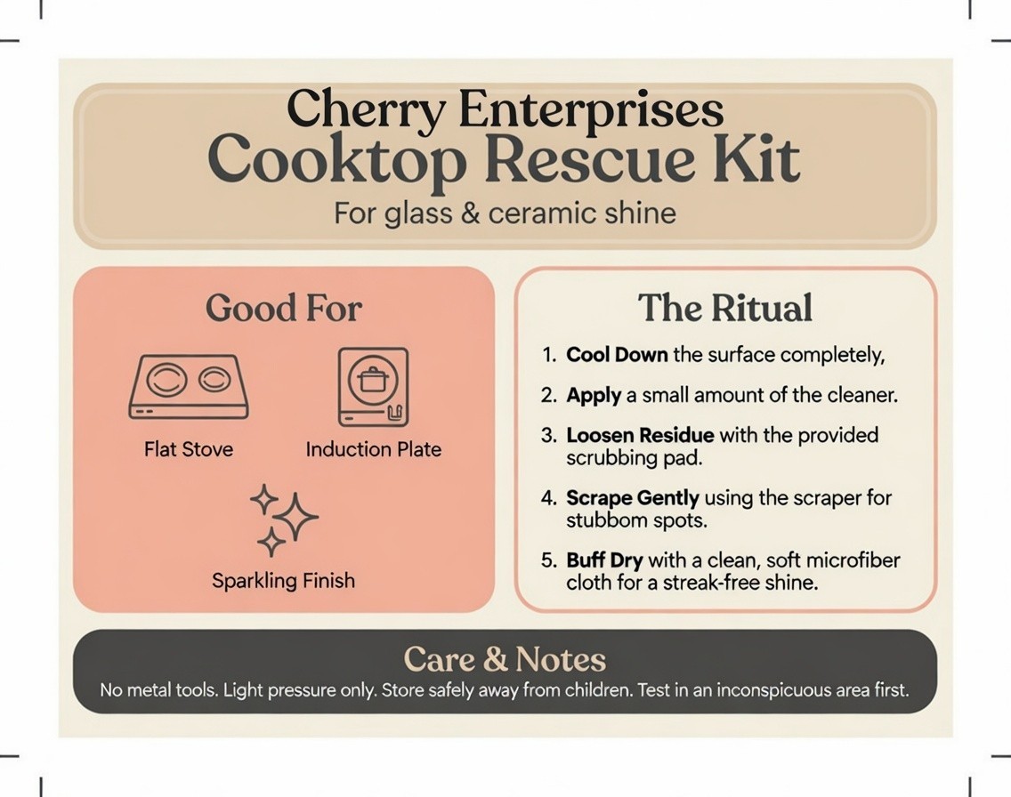 Cherry Enterprises Cooktop Rescue Kit – Glass & Ceramic Stove Cleaning System