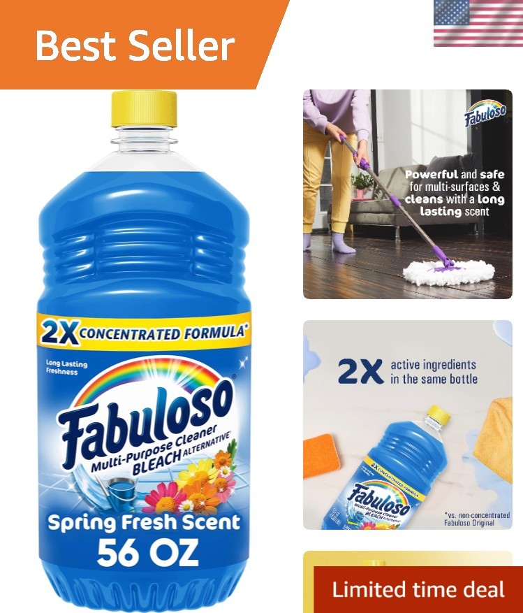 Multi-Purpose Cleaner and Floor Cleaner, 2X Concentrated Formula, Long-Lastin…