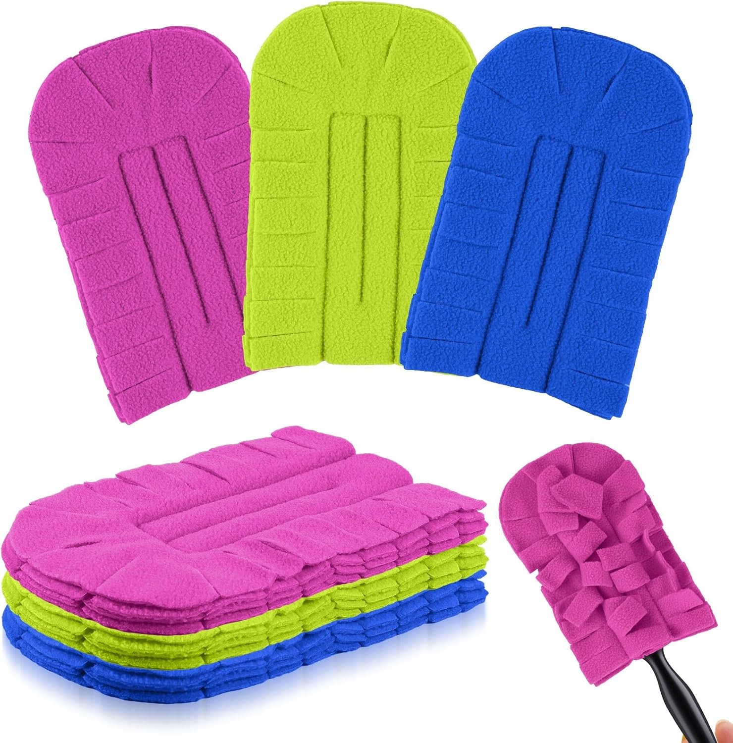 3 Pcs Duster Refill Reusable Fleece Duster Refills Feather Flat Dusters Multi