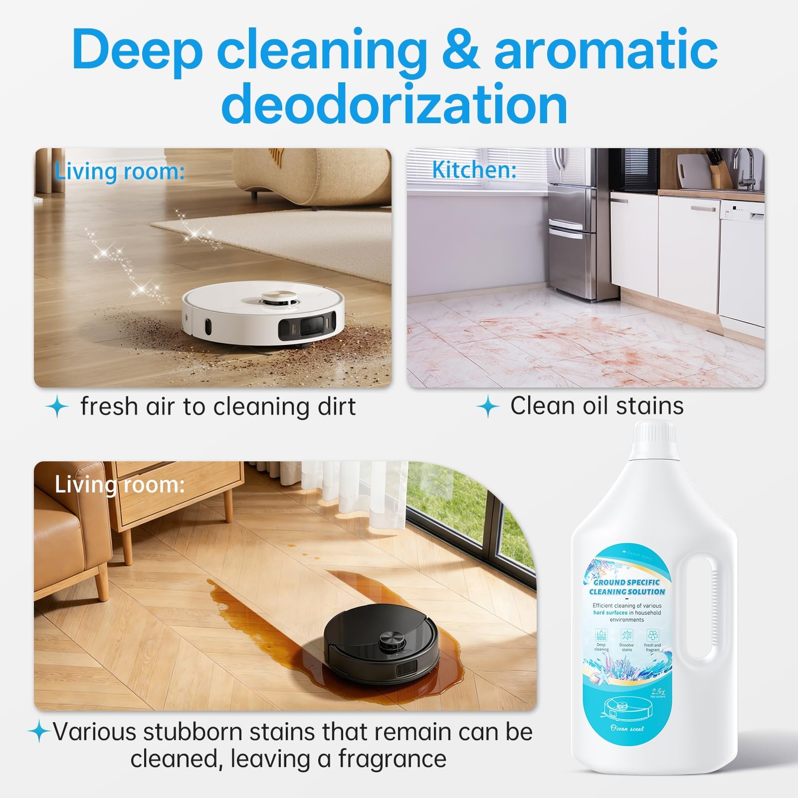 2.5L Fresh Ocean Floor Cleaning Solution suitable with Robot Vacuum
