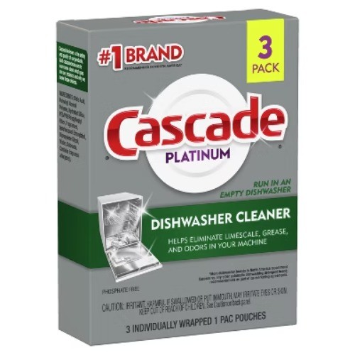 Cascade Platinum Dishwasher Cleaner – 3ct: Phosphate-Free, Scented, Tablet Form