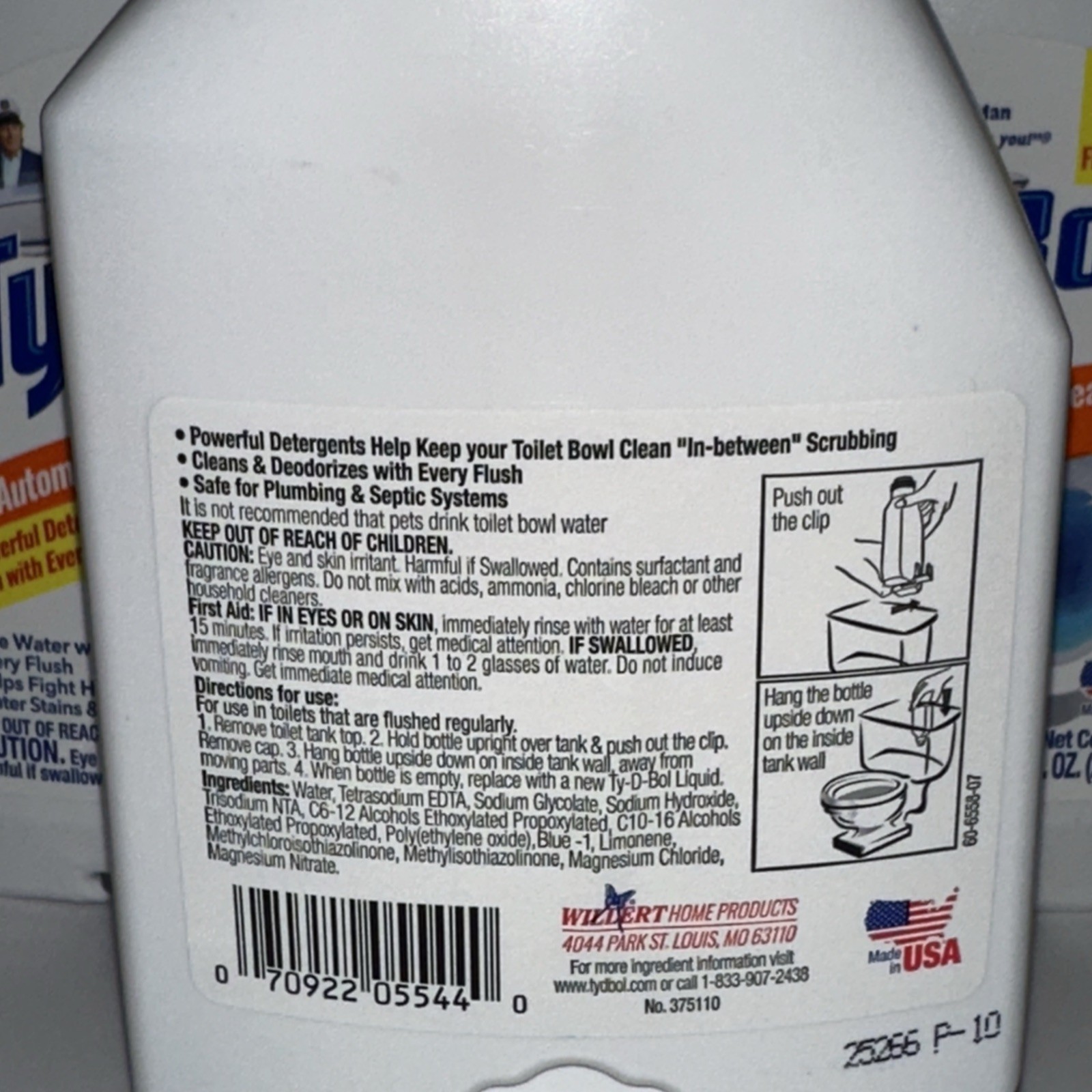 Ty-D-Bol Basics Automatic Toilet Bowl Cleaner 10oz (Lot of 3 Bottle) Made in USA