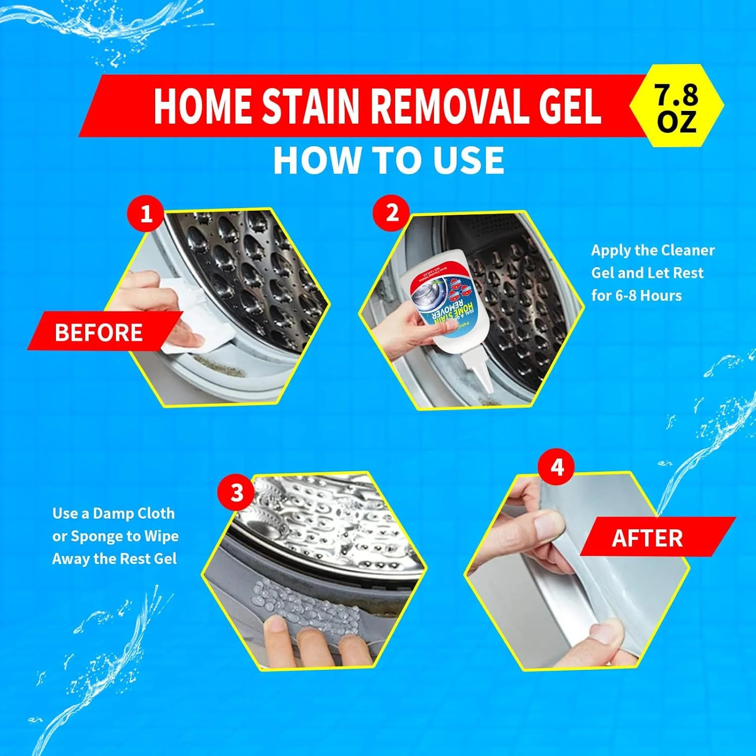 Home Stain Remover Gel – Stubborn Stain Cleaner No Harsh Scrubbing Required (Fro