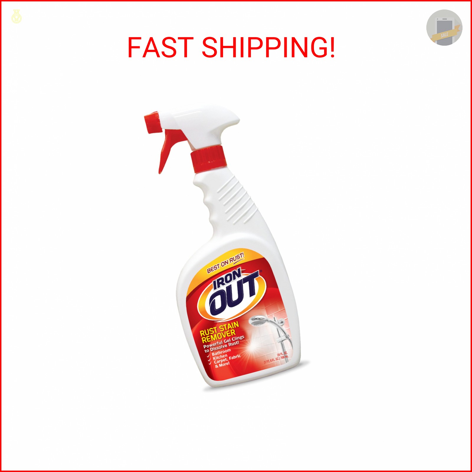Iron OUT Rust Stain Remover Spray Gel, Remove Rust Stains in Bathrooms, Kitchens