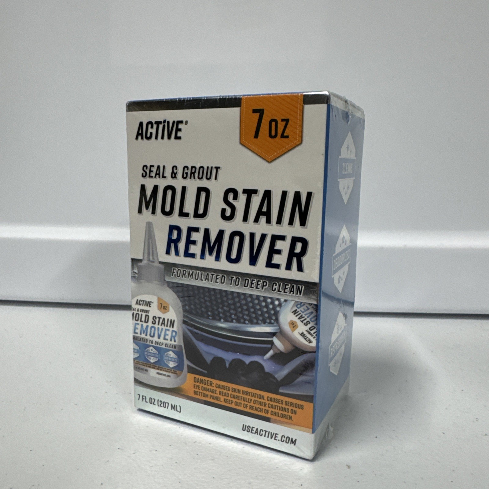 NEW & SEALED – Active Mold Stain Remover Seal Grout Deep Clean 7oz – Deodorizes