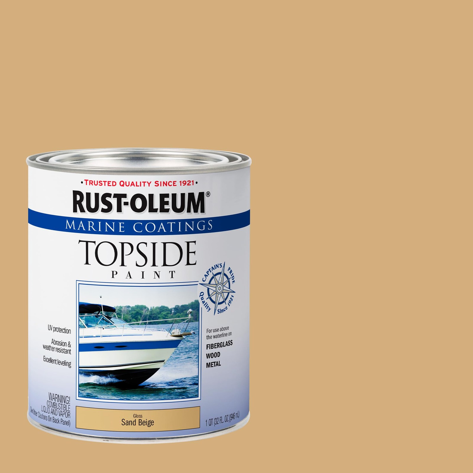 Rust-Oleum 207003 Marine Coatings Topside Paint, Quart, Sand Beige