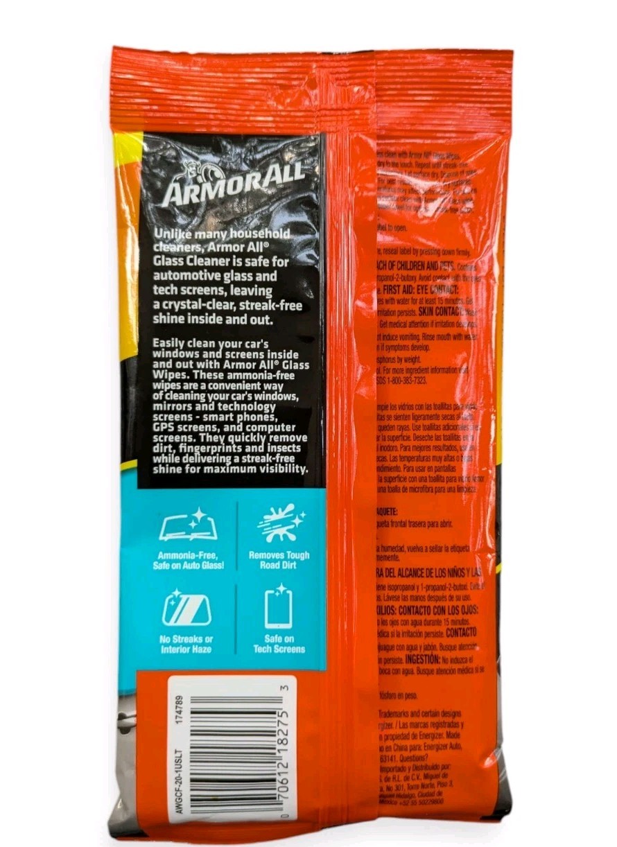 Armor All 3 Piece Set Protectant Spray Glass Wipes Cleaning Wipes