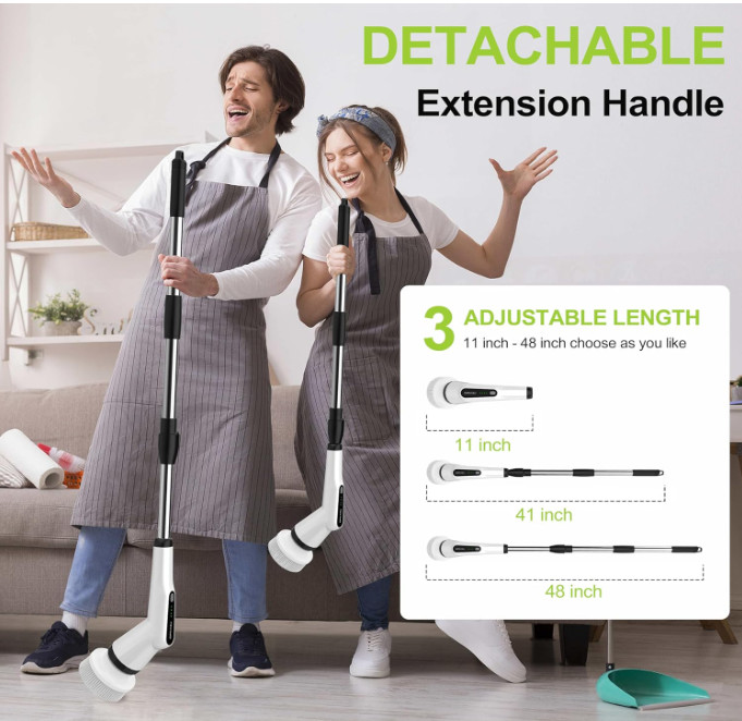 Electric Cordless Spin Scrubber Brush for Persons with Arthritis and Back Pain