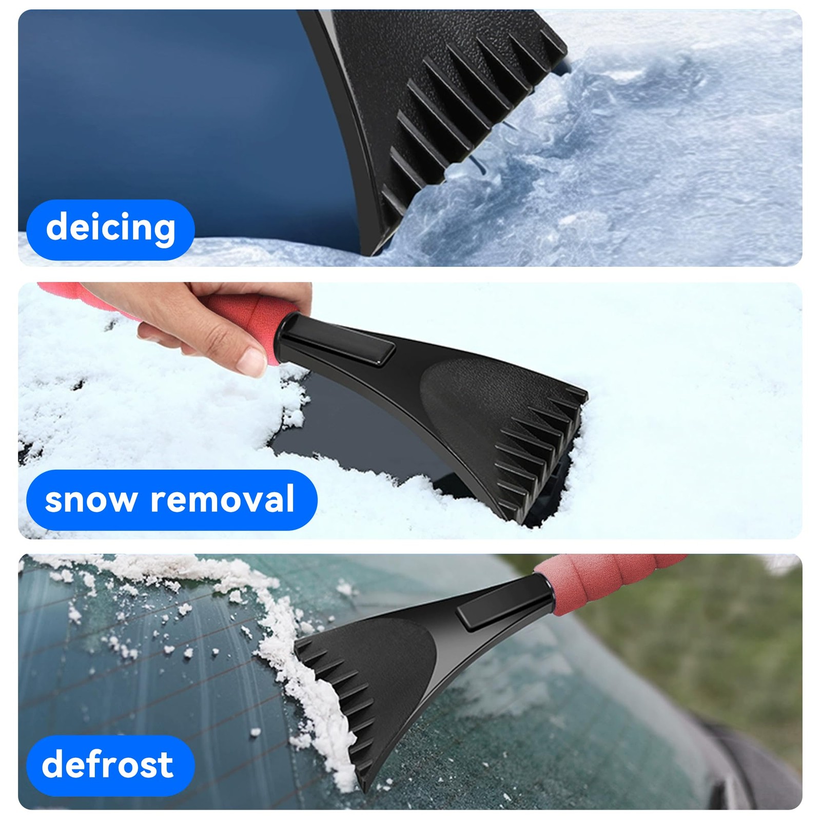 Auto Windshield Ice Scraper with Foam Handle Snow Frost Ice Removal Tool