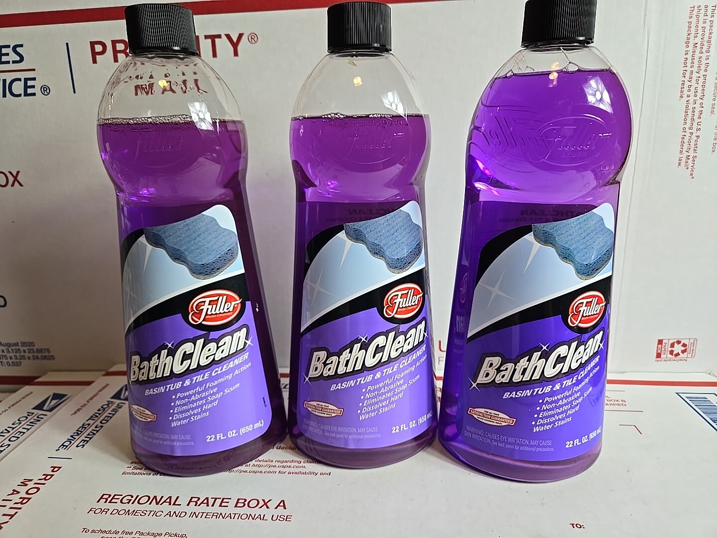 Lot Of 3-Fuller Brush BathClean Dissolves Soap Scum Hard Water Stains 22oz Each*