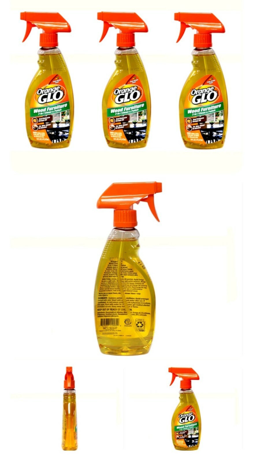 Orange Glo Wood Furniture 2-in-1 Clean & Polish, 16 oz. – Pack of 6