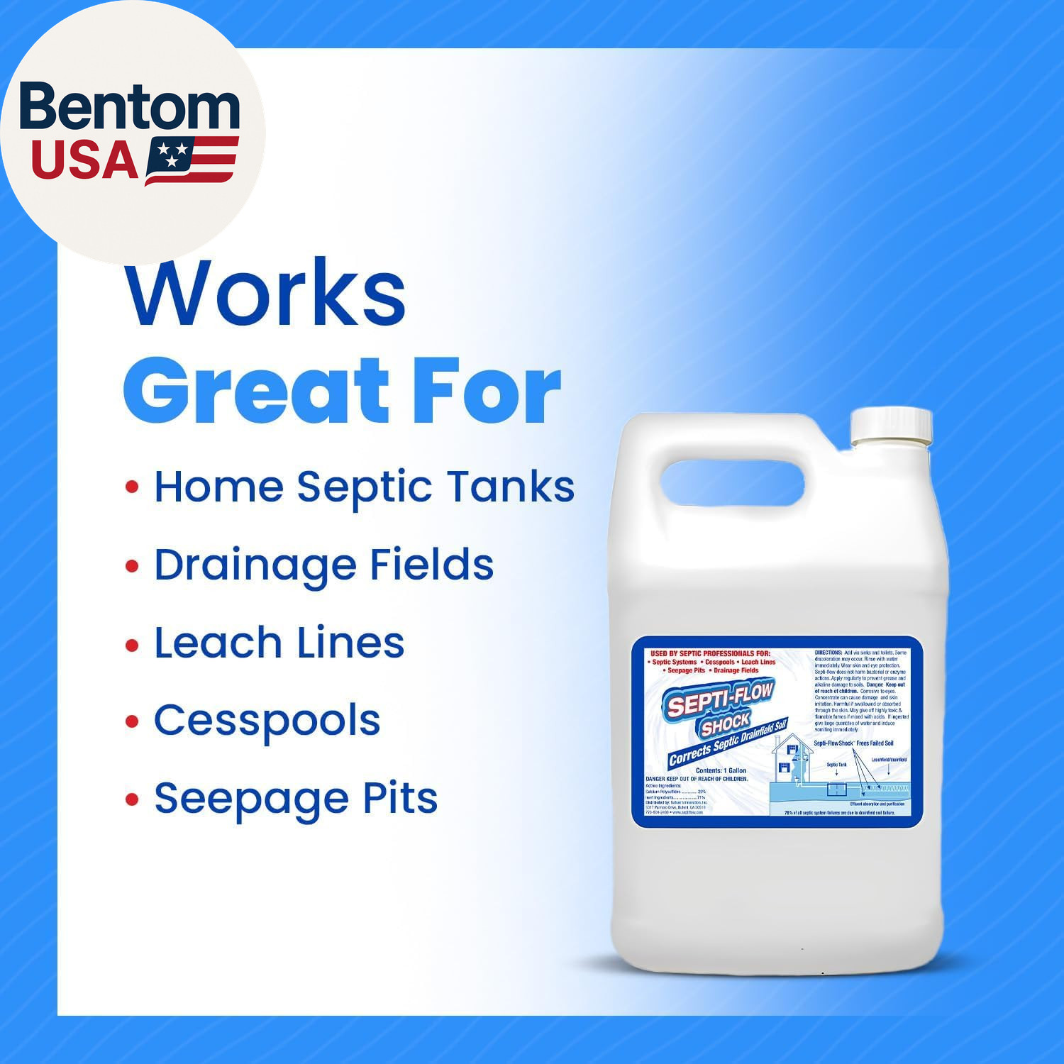 Septi-Flow Shock Septic Drainfield Repair Solution, Clears Leach Fields, Dissolv