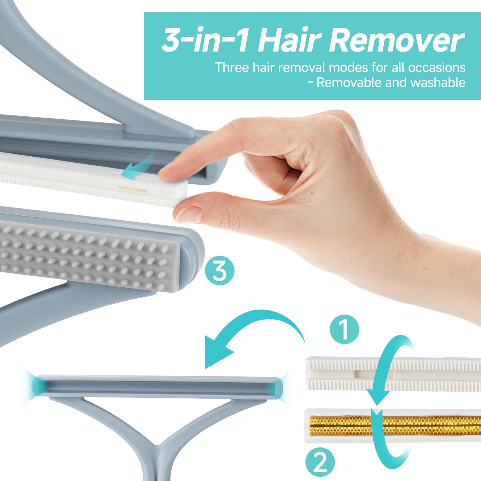 Carpet Rake for Pet Hair Removal Tool, Reusable Pet Hair Remover Broom, Dog&C…