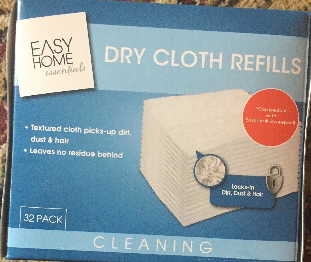 Easy Home Essentials Dry Sweeping Cloth Refills 32 Count Fits Swiffer Sweeper.