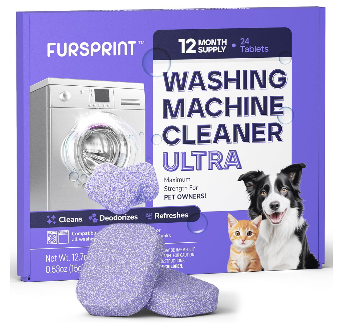 Ultra Washing Machine Cleaner Tablets 24 Pack Pet Odor HE Top Front Load