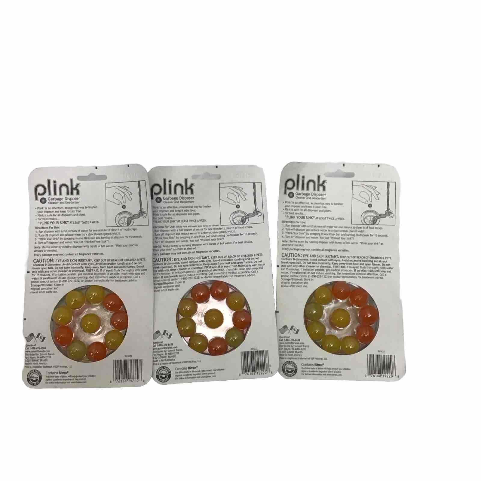 Plink 3 Pack Garbage Disposer Cleaner & Deodorizer Assorted Fragrance, 1.62 Oz