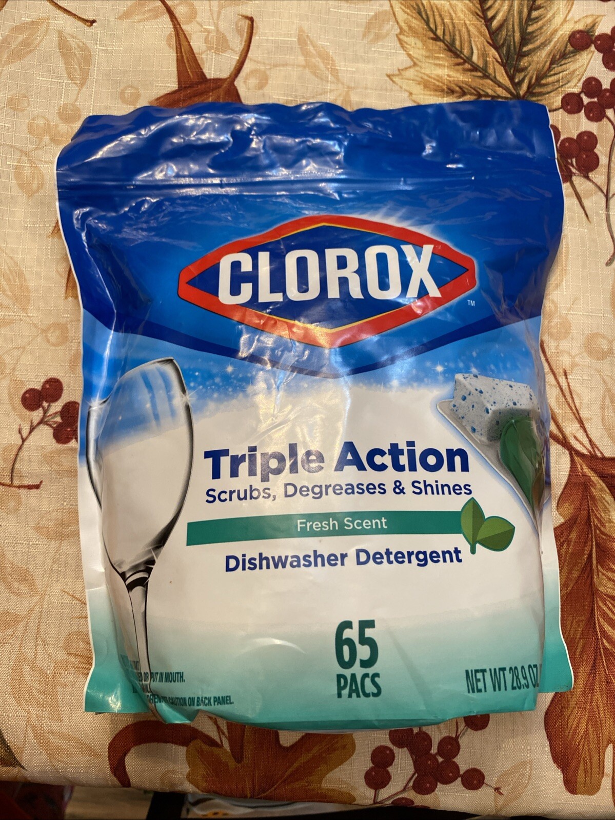 Clorox Triple Action Dishwasher Detergent 65 Pacs