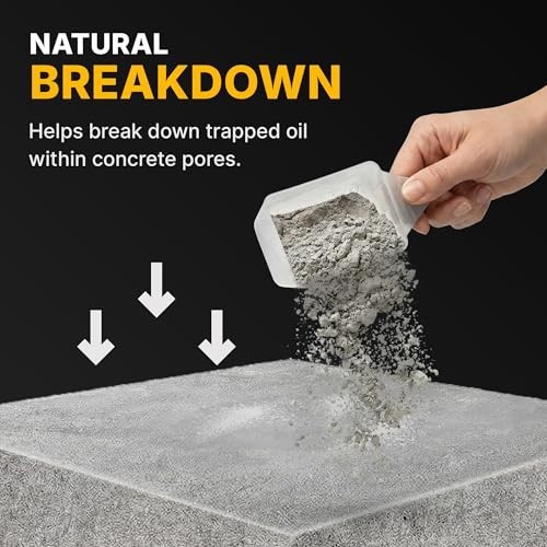 Waterless Concrete Cleaner & Oil Stain Remover for Driveways, Garages, Walkways