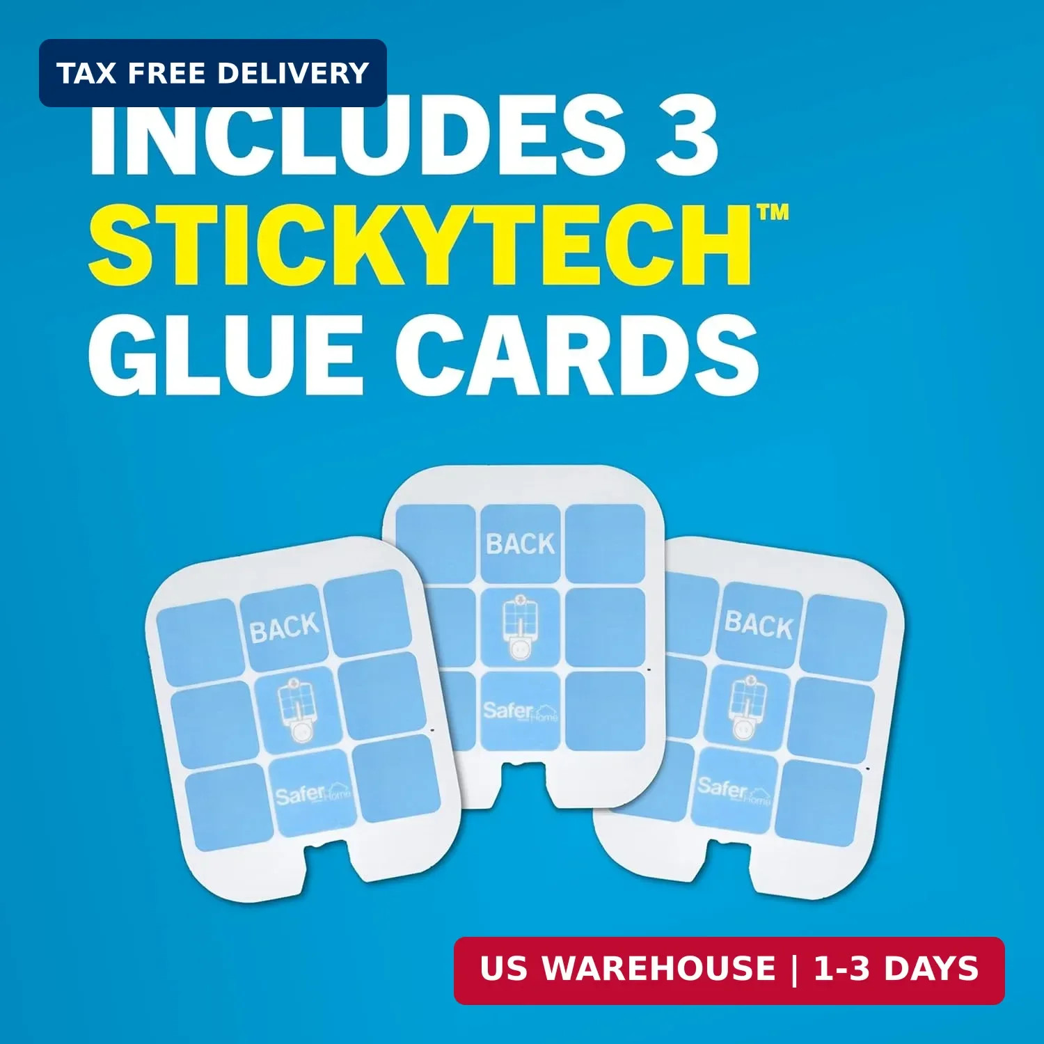 Safer Home Flying Insect Trap Official Refills | 3 Glue Card Refills for Plug-In