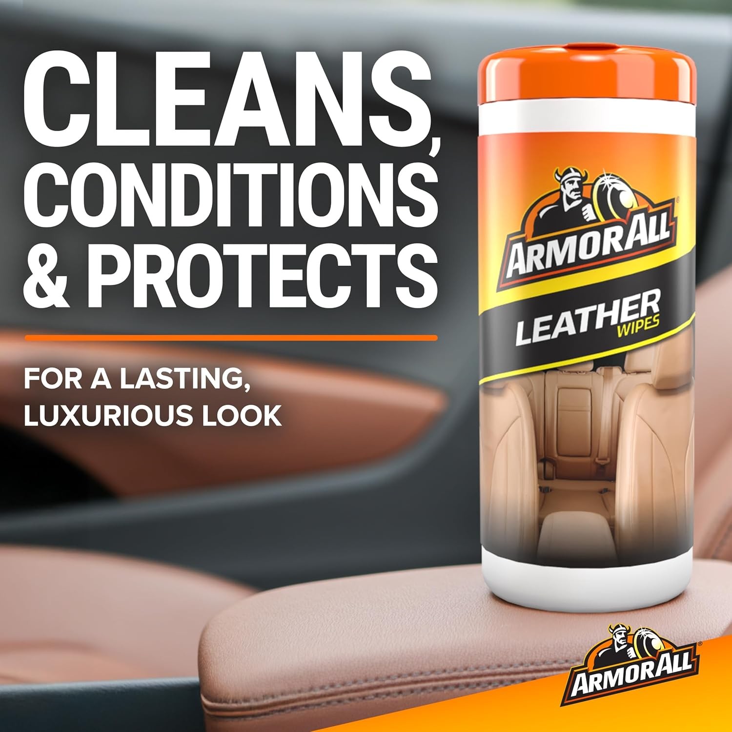 Armor All Interior Cleaner Car Leather Wipes by , For Cleaning Cars – 20 Count