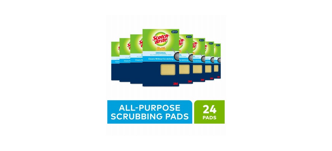 Scotch-Brite 723-2F Cleaning Pad Medium Duty For All Purpose 4.3″ L Yellow
