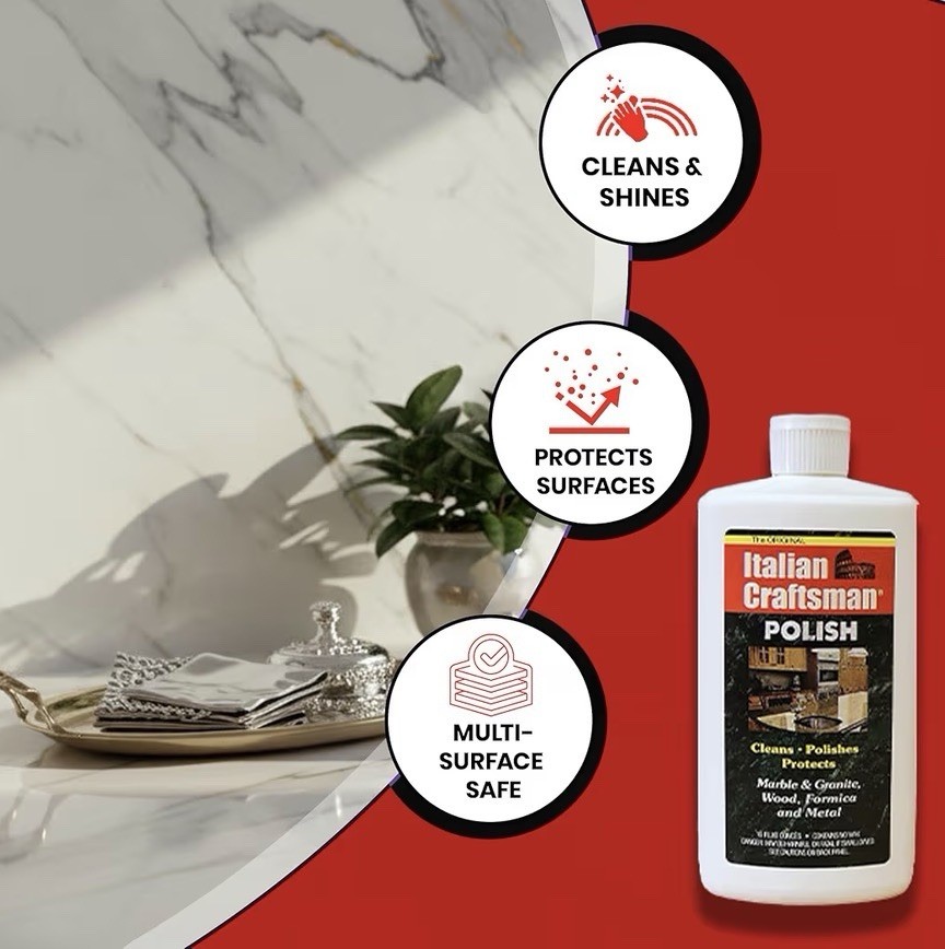 New Italian Craftsman Polish Multi Surface Granite & Marble Polish, 16 Fl. Oz.