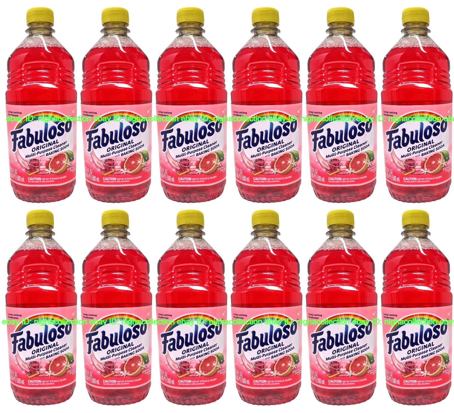(LOT 12 Bottles) Fabuloso Citrus & Fruits All Purpose Cleaner 16.9ozEa BottleNEW