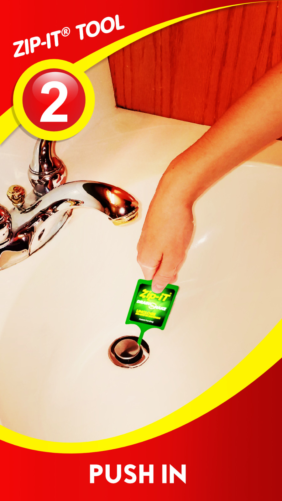 ZIP IT DRAIN CLEANER, 1-Pack Plastic Drain Stick Hair Clog Remover, drain snake