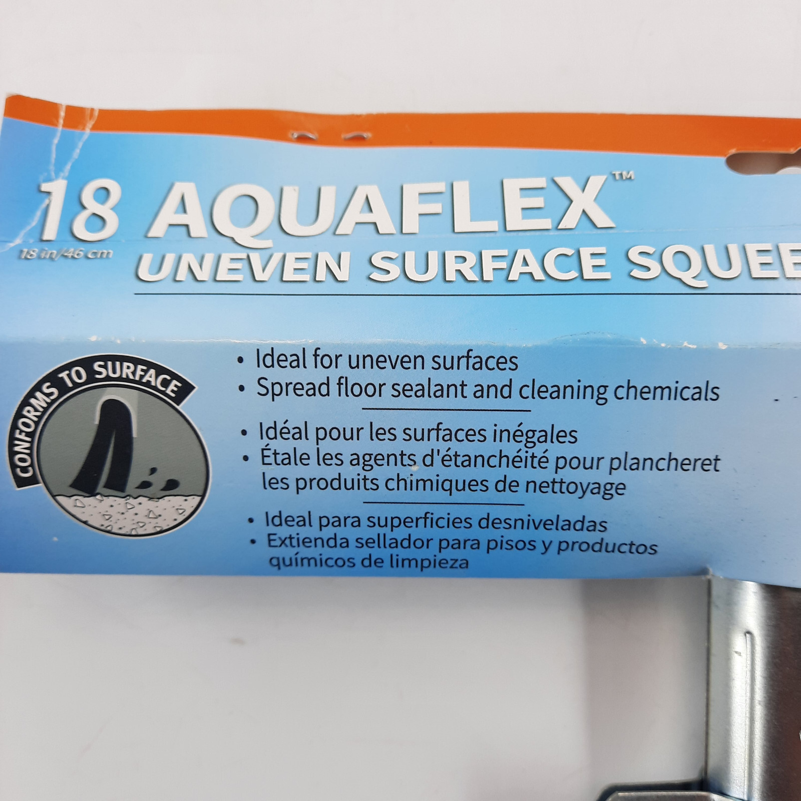 Unger 18 Inch Professional Aquaflex Uneven Surface Floor Squeegee Sealant Water