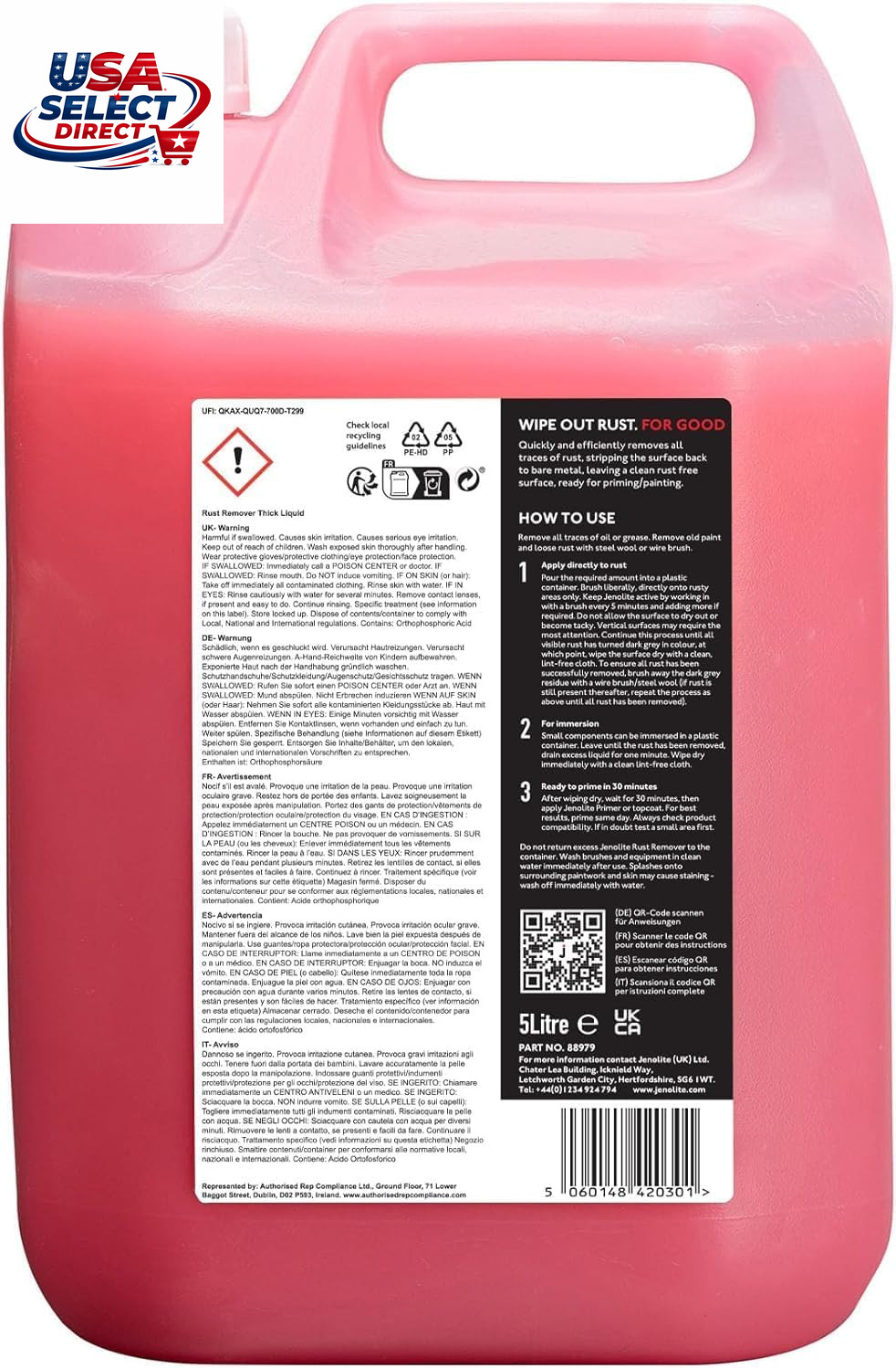 Rust Remover for Metal – Fast Acting No Drip Thick Liquid – 1.32 Gallon