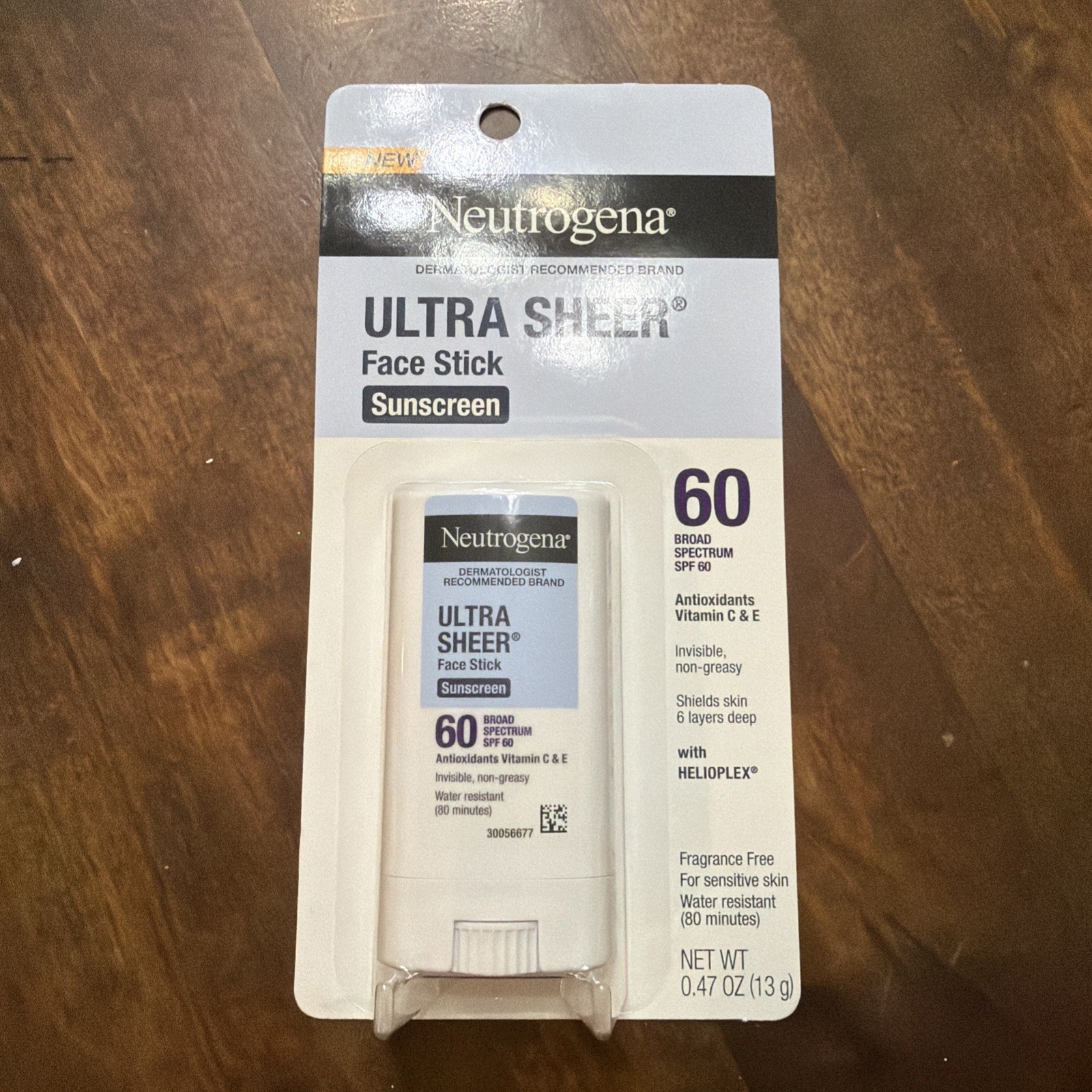 New Neutrogena SPF 60 Ultra Sheer Face Sunscreen Stick Invisible Non-Greasy