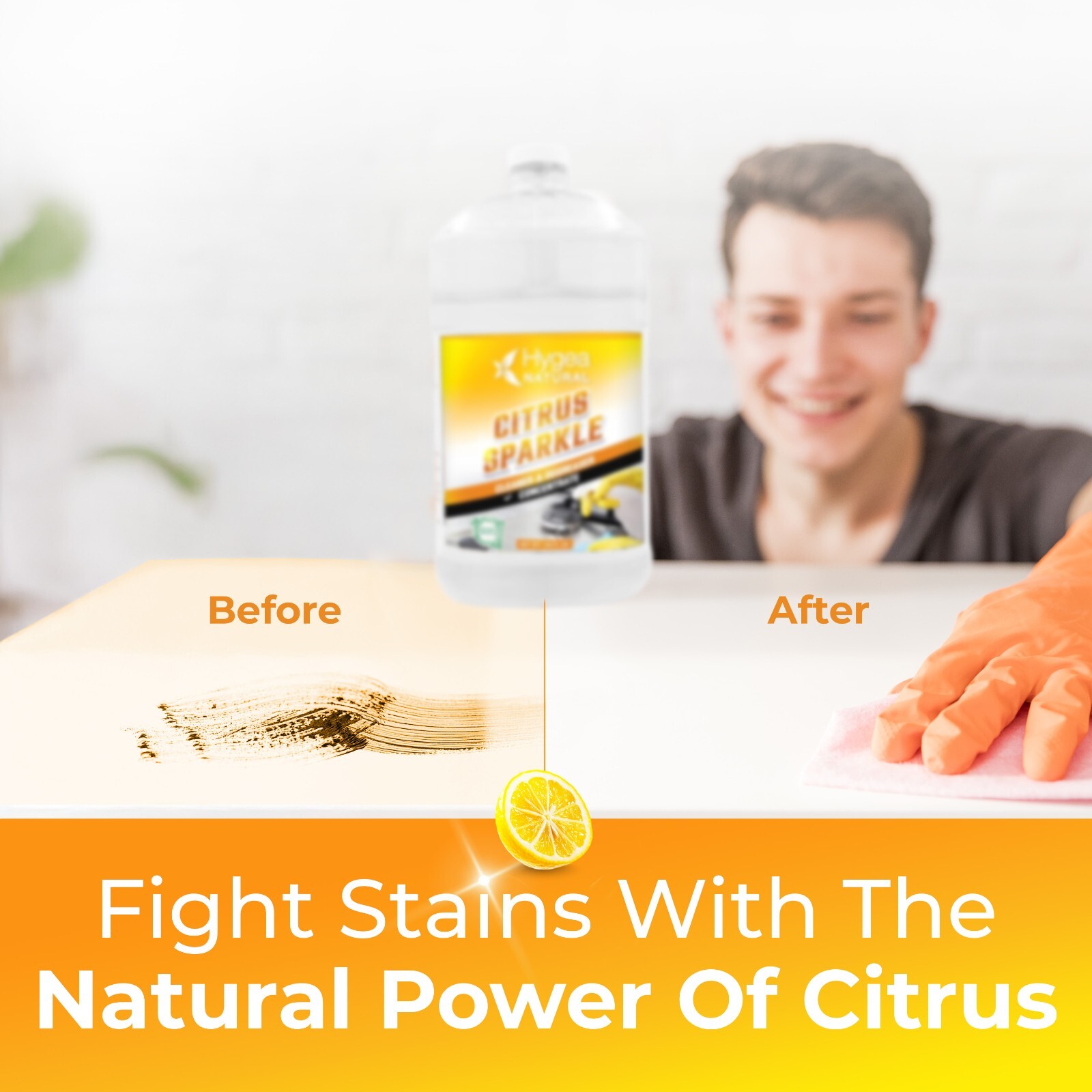 Citrus Sparkle – Natural Cleaner and Degreaser (Concentrated) Gallon 128 oz