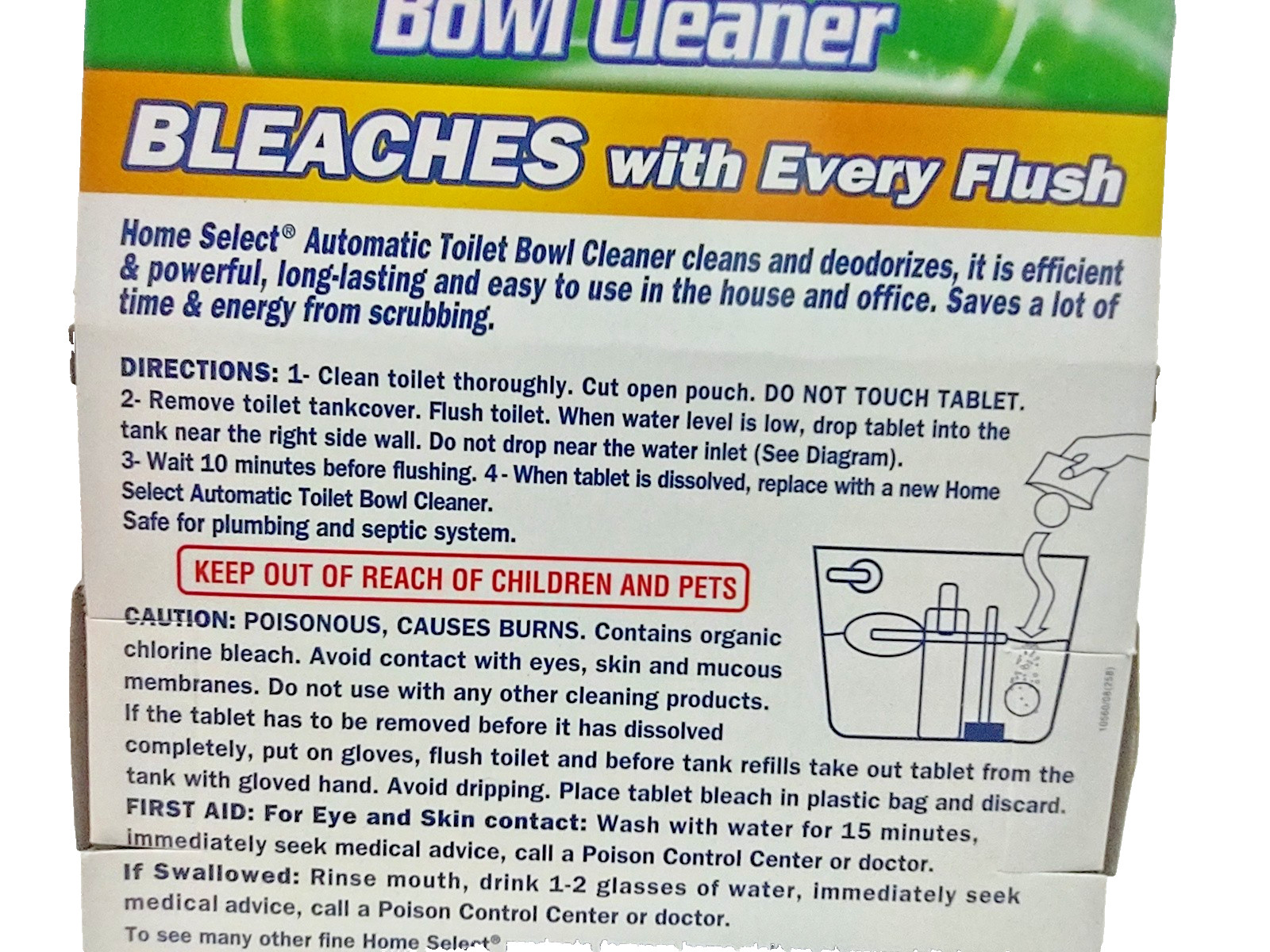 2 x Home.S Automatic Toilet Bowl Cleaner BLEACHES CLEANS & FRESHENS 2-Tabs/Box
