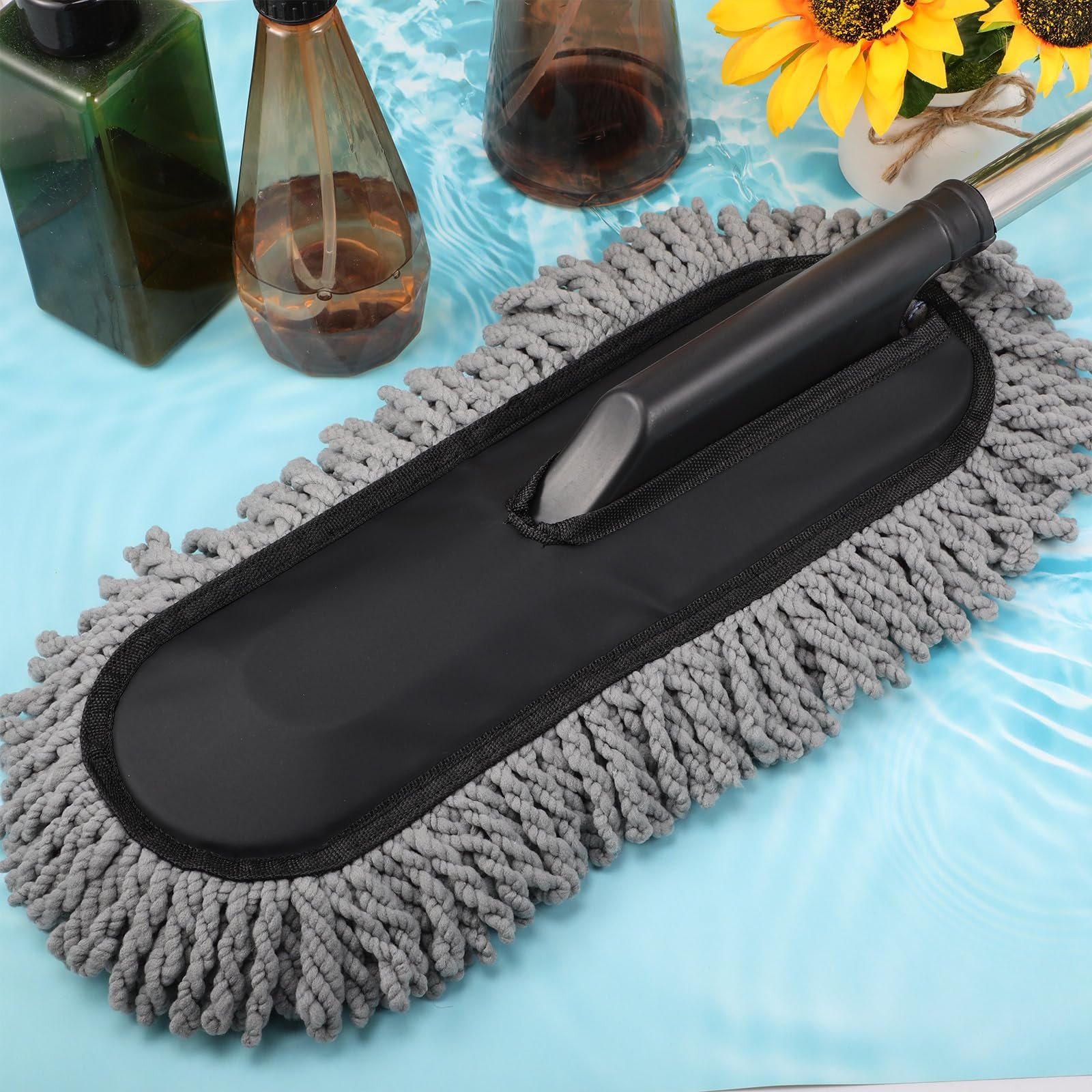 1 Pack Microfiber Car Duster Exterior Scratch Free with Extendable Handle Sof…