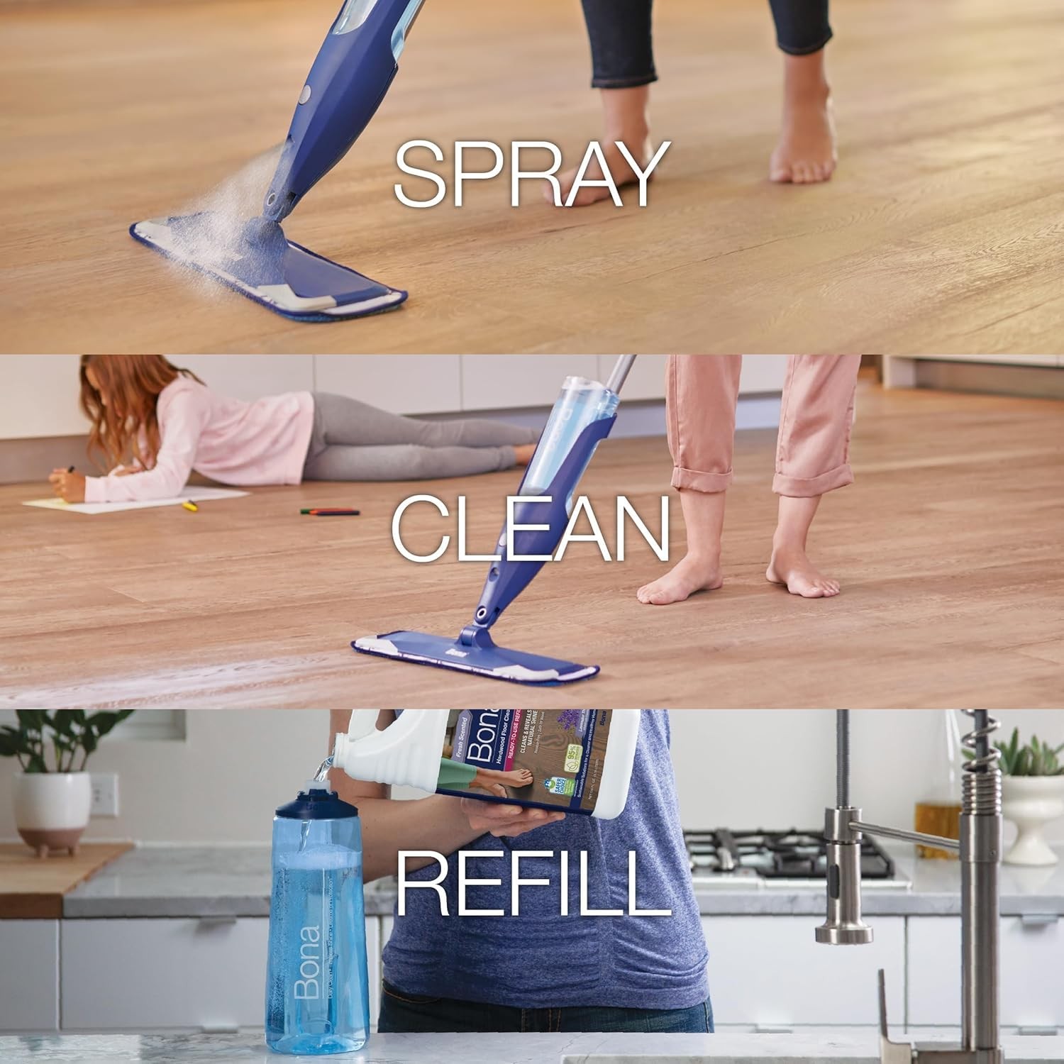 Bona Hardwood Floor Cleaner Refill Lavender Thyme 128oz