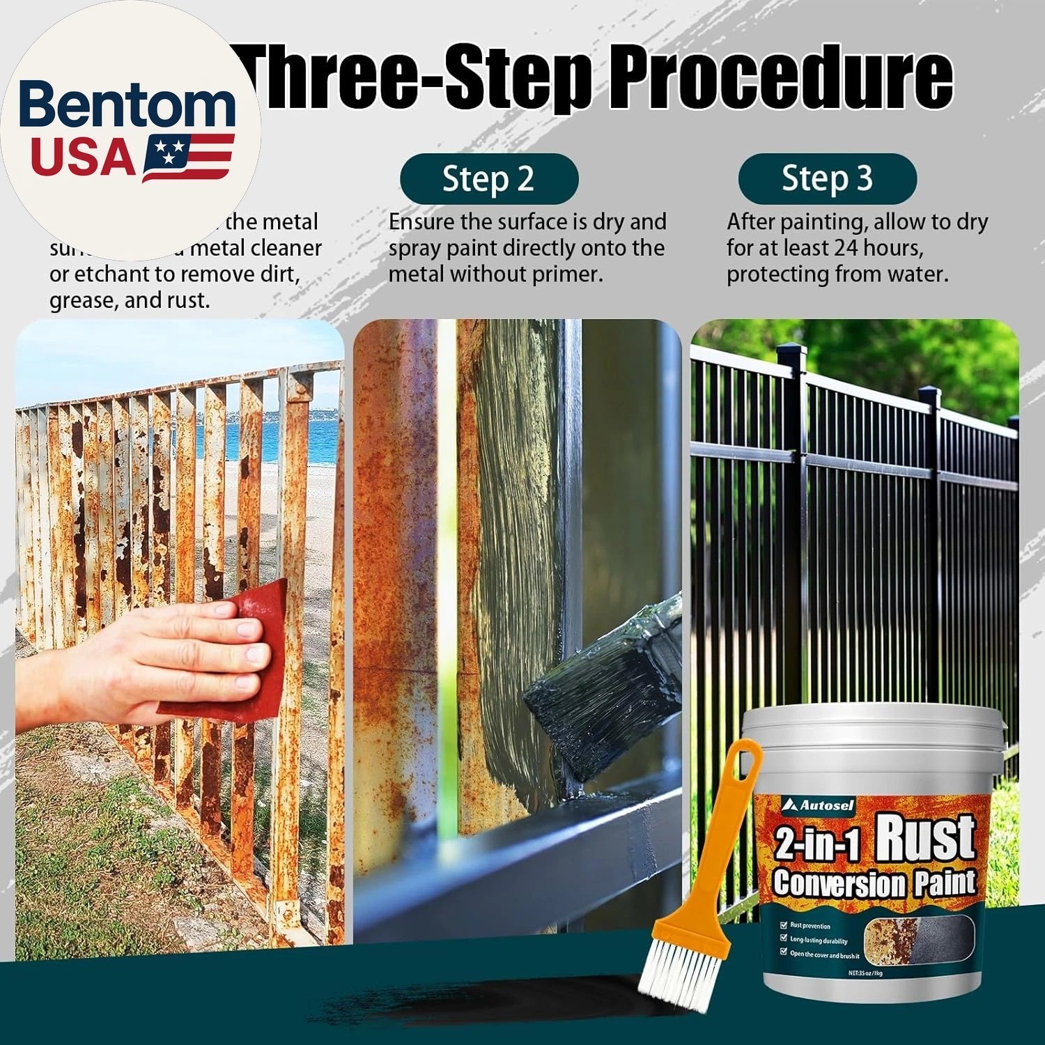 2 in 1 Rust Converter Primer 35oz Stops Rust Heat Resistant Coating Paint