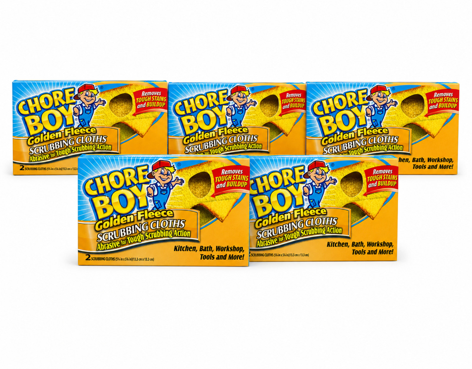 Chore Boy Golden Fleece Scrubbing Cloths, 2 Count 5 Pack