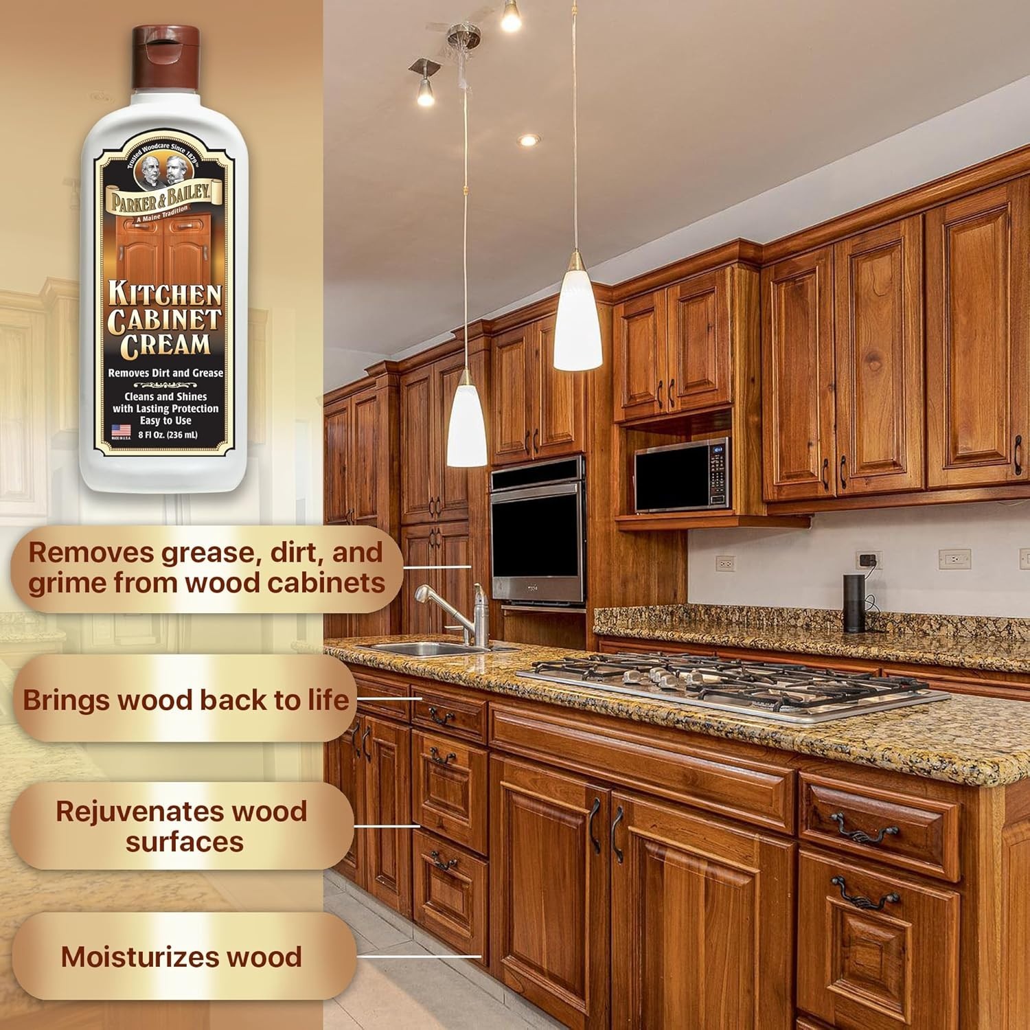 8oz Kitchen Cabinet Cream – Gentle Shine Restorer & Protector for Wood Surfaces