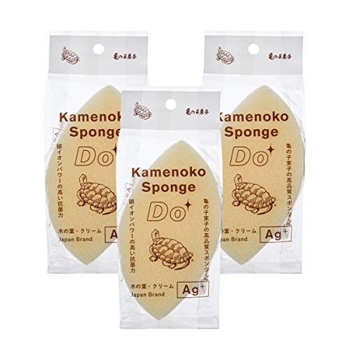 Kamenoko Sponge Do Leaf Shape Cream 3pcs Set Japanese Kitchen Scrubber Japan
